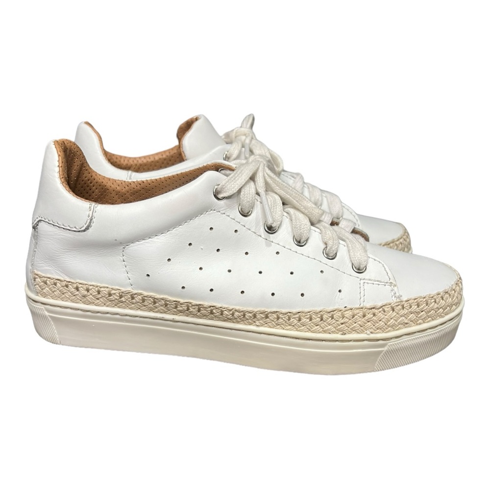 The FLEXX Women's Hi Tide Too Size 8.5 Casual Sneakers White Jute Braid Detail